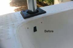 Boat hole repair - before